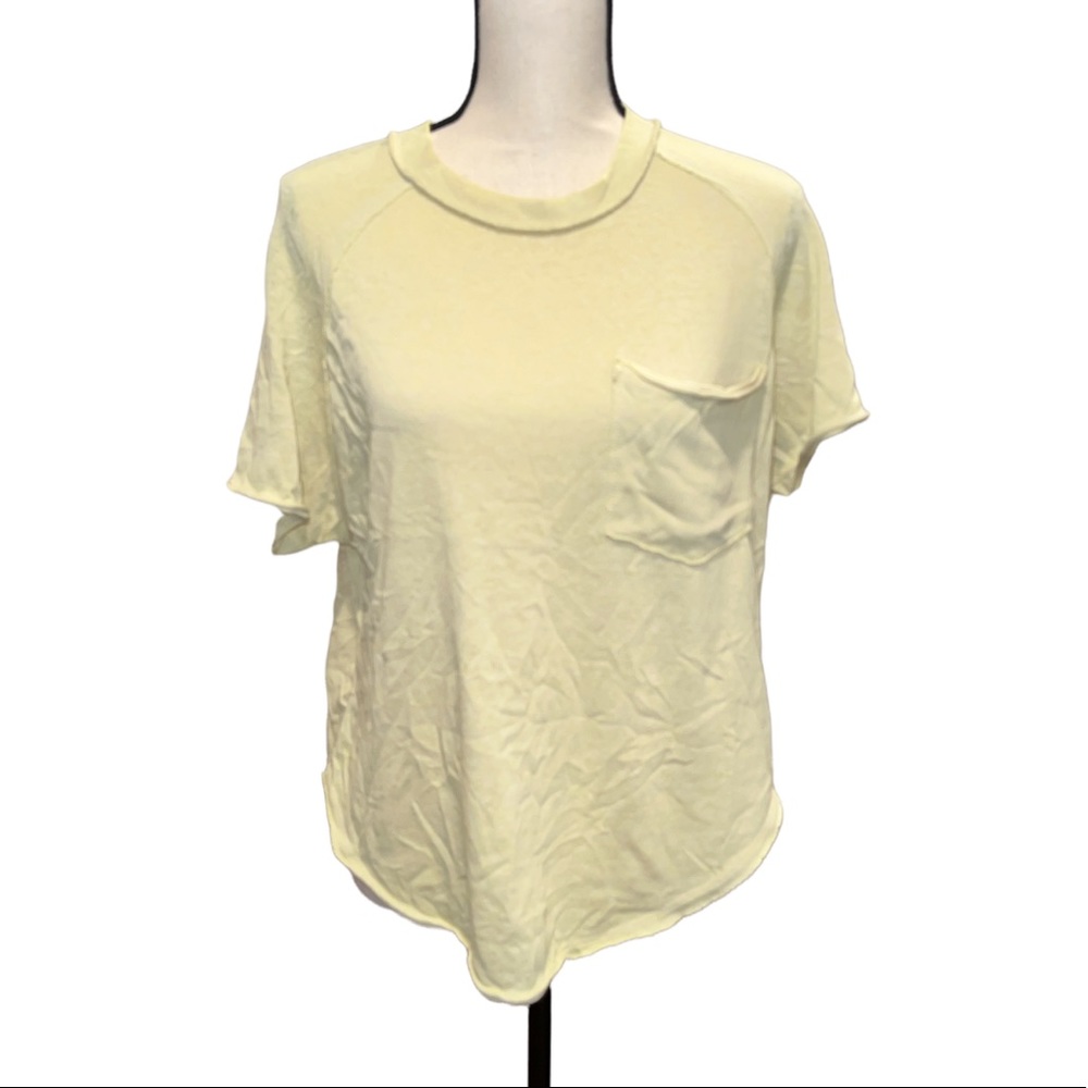Free People Yellow Pocket TShirt